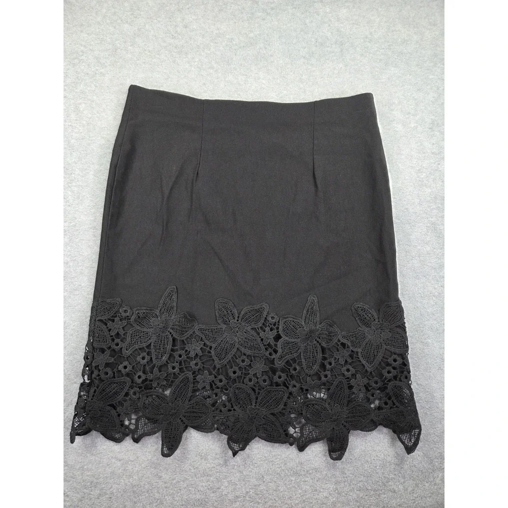 Black Lace Midi Skirt  Gothic Romance Dark Fairycore Whimsigoth Dark Y2K Pullon